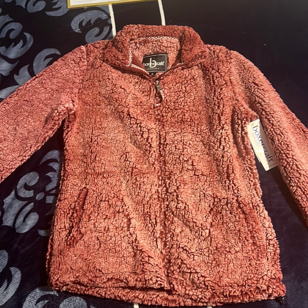 fuzzy zipper sweater